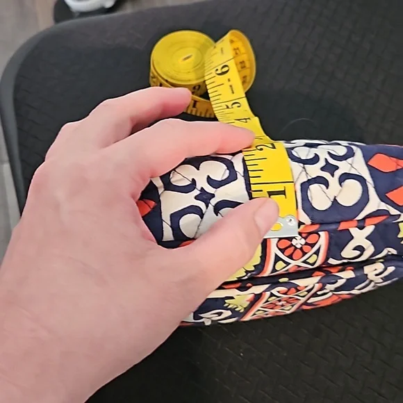 Vera Bradley makeup bag. Navy blue, white, orange and line green. Pre loved - Picture 8 of 8